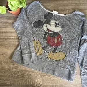 Disney Mickey Mouse Scoop Neck Sweatshirt Size L